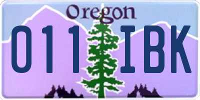 OR license plate 011IBK