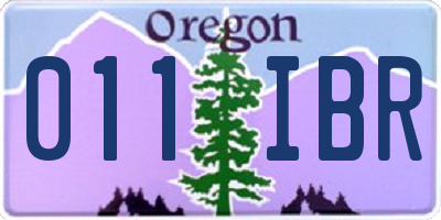 OR license plate 011IBR