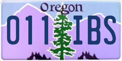 OR license plate 011IBS