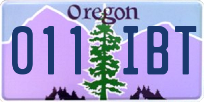 OR license plate 011IBT