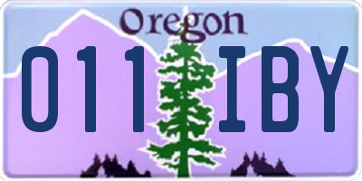 OR license plate 011IBY