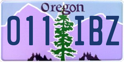 OR license plate 011IBZ