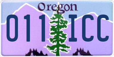 OR license plate 011ICC