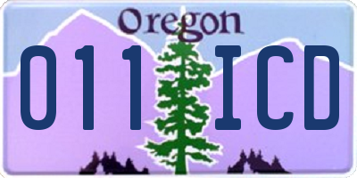 OR license plate 011ICD