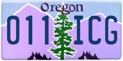 OR license plate 011ICG
