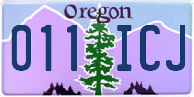 OR license plate 011ICJ
