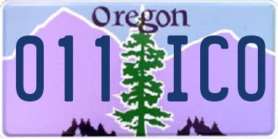 OR license plate 011ICO