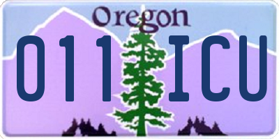 OR license plate 011ICU