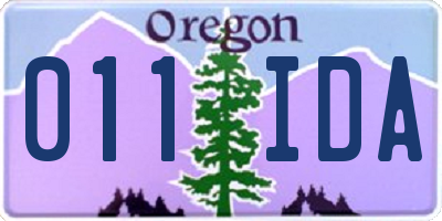 OR license plate 011IDA
