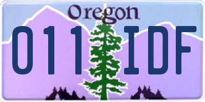 OR license plate 011IDF