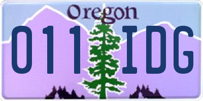 OR license plate 011IDG