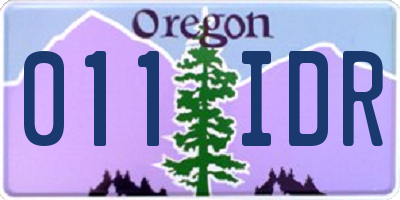 OR license plate 011IDR