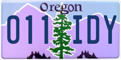OR license plate 011IDY