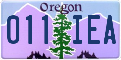 OR license plate 011IEA