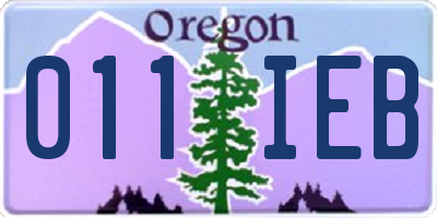OR license plate 011IEB