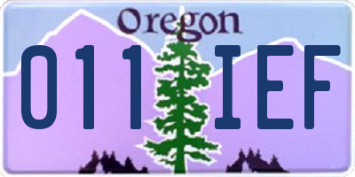 OR license plate 011IEF