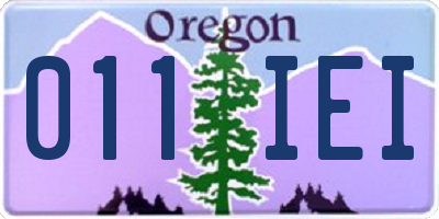 OR license plate 011IEI