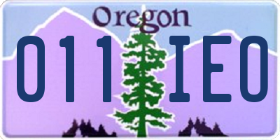 OR license plate 011IEO