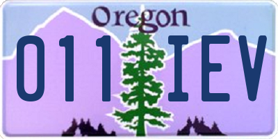 OR license plate 011IEV