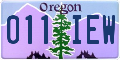 OR license plate 011IEW