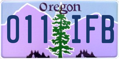 OR license plate 011IFB