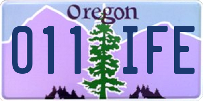 OR license plate 011IFE