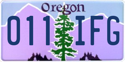 OR license plate 011IFG
