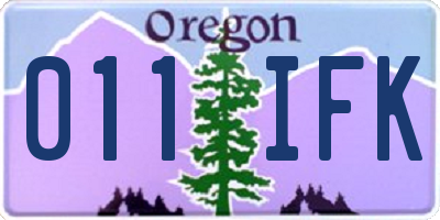 OR license plate 011IFK