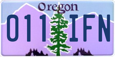 OR license plate 011IFN