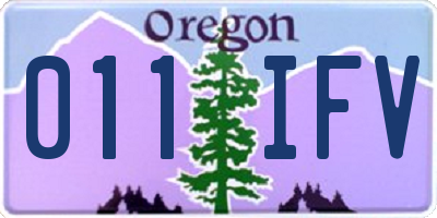 OR license plate 011IFV