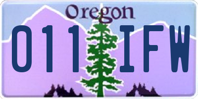 OR license plate 011IFW