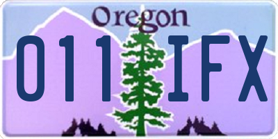 OR license plate 011IFX