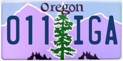 OR license plate 011IGA
