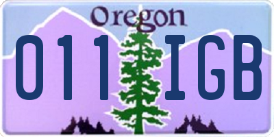 OR license plate 011IGB