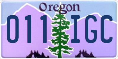 OR license plate 011IGC