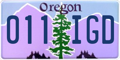 OR license plate 011IGD