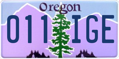 OR license plate 011IGE