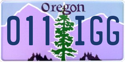 OR license plate 011IGG