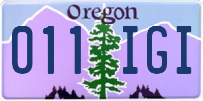 OR license plate 011IGI