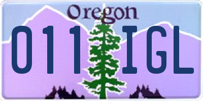 OR license plate 011IGL