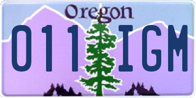 OR license plate 011IGM