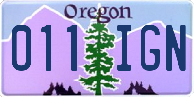 OR license plate 011IGN