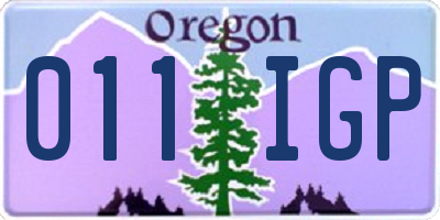 OR license plate 011IGP