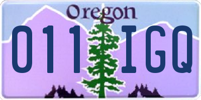 OR license plate 011IGQ