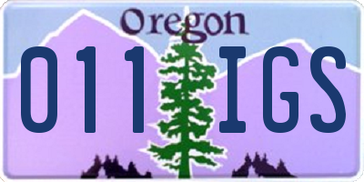 OR license plate 011IGS