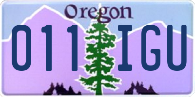 OR license plate 011IGU
