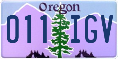 OR license plate 011IGV