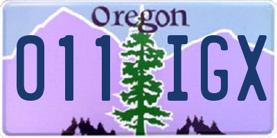 OR license plate 011IGX