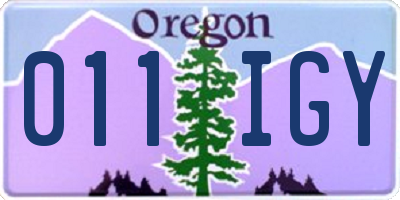 OR license plate 011IGY