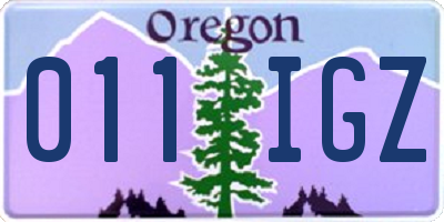 OR license plate 011IGZ